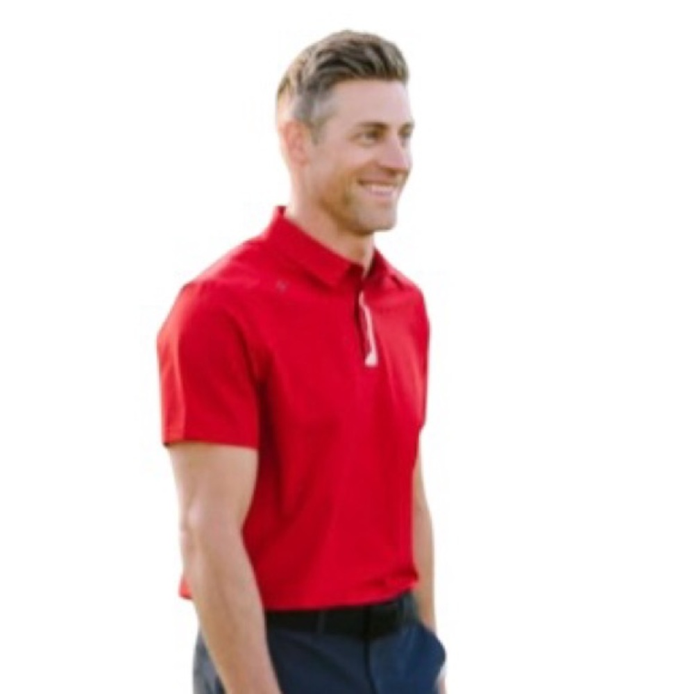 Zyia Active Men’s Ventilation Collar Polo Shirt XL Red $70 Golf Sports NWOT